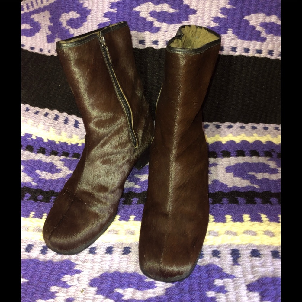 Retro hair on booties